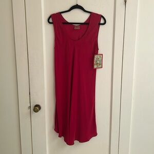 Uru red silk tank dress one size fits all, lightweight great for travel